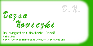 dezso noviczki business card