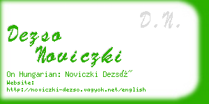 dezso noviczki business card